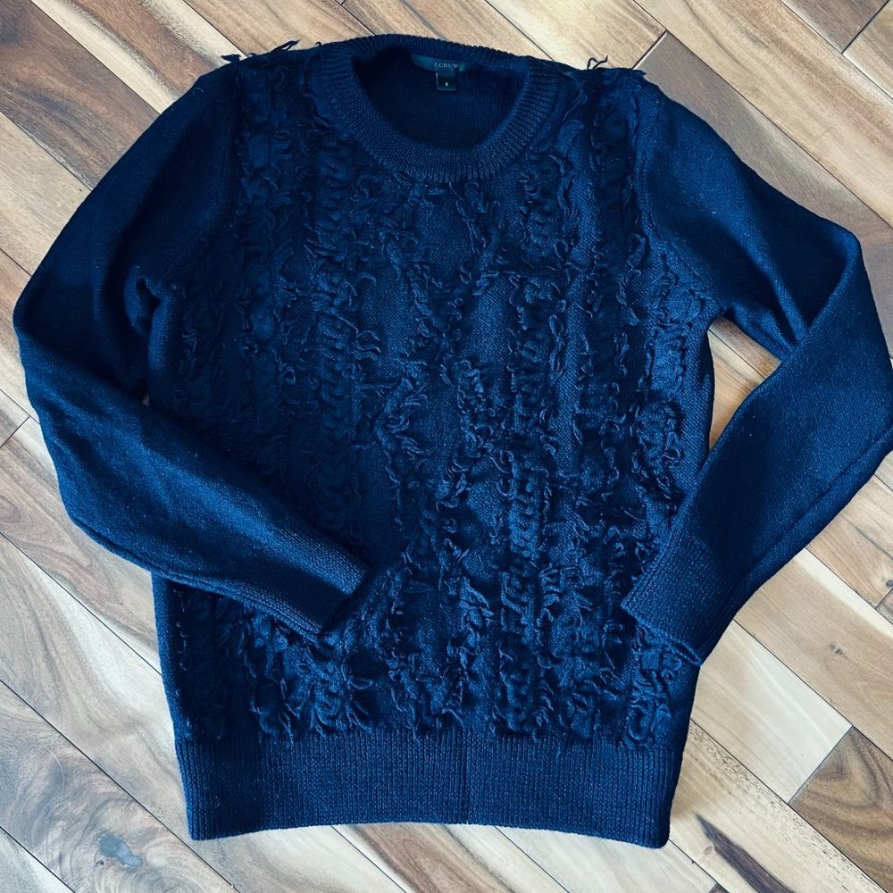 J. Crew Fisherman Fringe Sweater - S